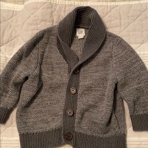 Gray 2-tone baby gap cardigan, size 12-18 months
